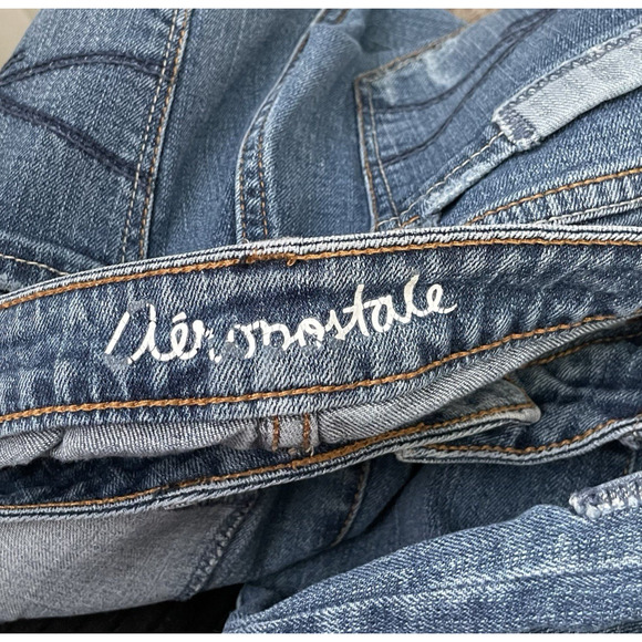 Aeropostale Bayla Skinny Jeans Size 6 Blue Distressed Patchwork Denim Low Rise - Picture 5 of 12
